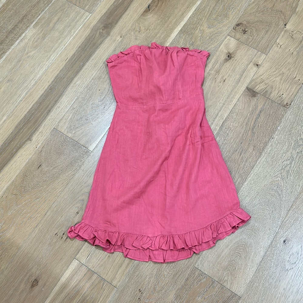 New with Tags Selfie Leslie Small Coral Strapless Tie Back Dress